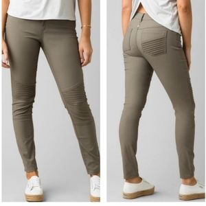 Prana Olive Green Moto Skinny Pants